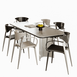 Modern Dining Table Chair Combination Dining Table Chair 3d model