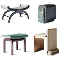 Modern Design Stools With Sleek Styles Wooden Frames And Colorful Seats