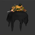 Colorful Assorted Fresh Fruits Display With Pineapple Apple Strawberry Orange And Grape On Black Cloth