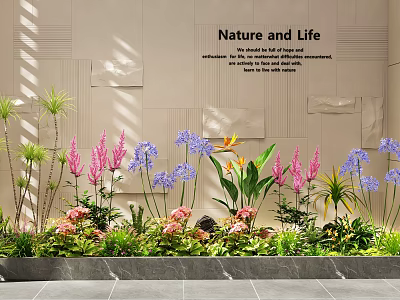 Indoor Nature and Life Landscape With Colorful Flowers and Green Plants 3d model
