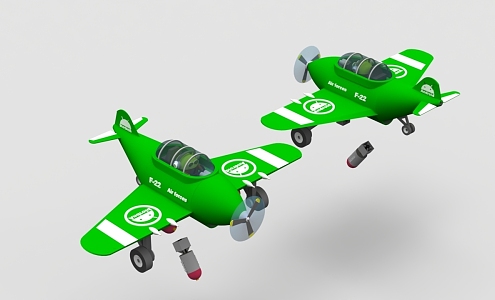 Modern toy plane cartoon plane 3d model