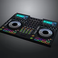 Home DJ Controller With Dual Turntables Colorful Buttons And LED Screens