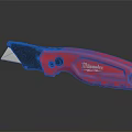 Milwaukee Red Black Utility Knife With Ergonomic Handle And Reflective Surface 3d model