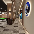 Spacious Billiard Room Interior Design With Multiple Green Pool Tables Modern Lighting And Seating Areas