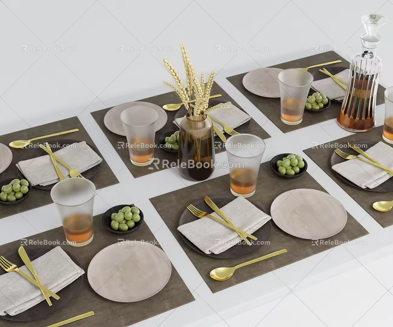 Modern Tableware Combination 3d model