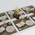 Modern Tableware Combination 3d model