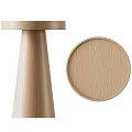 Modern Coffee Tables With Round Top And Conical Base In Various Wood Tones