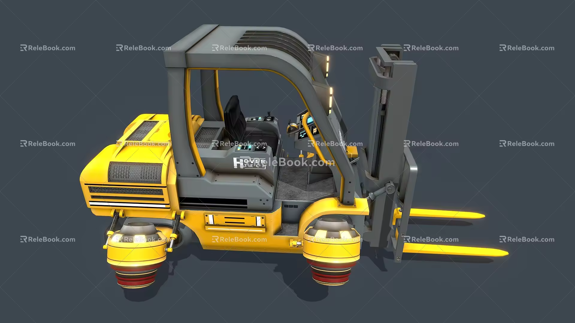 Sci-fi Hover Forklift Forklift Flying Future Car Hover Car Cartoon Car Spaceship 3d model