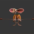 Cartoon Mouse Characters In Orange Outfits With Backpacks Large Ears And Tail Front Back Views