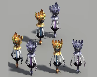 Three-Shading Two-Shading Demon Pestle Adhering to the Soul of the Flan Vajra Pestle Buddha Noodles Magic Treasure Jewelry Gold and Silver Jewelry Hand-painted Objects 3d model
