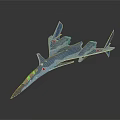 Sleek Blue Fighter Jet Model With Streamlined Design And Red Accents 3d model