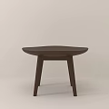 Round Dark Brown Side Table with Three Legs and Minimalist Modern Design 3d model
