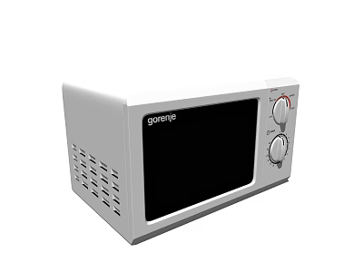 White Microwave Oven With Control Knobs For Daily Kitchen Appliance Use 3d model