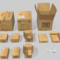 Essential Commercial Equipment Featuring Various Sizes Open And Closed Cardboard Boxes With Labels