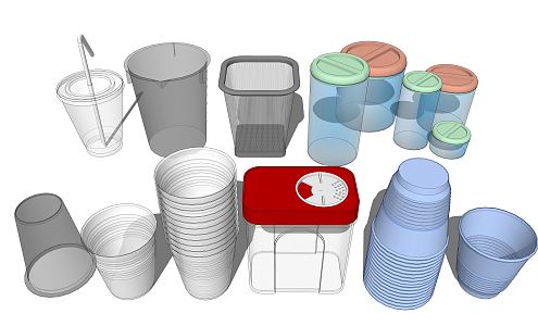 modern cup plastic cup 3d model