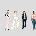 Many characters 3d model