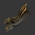 Mythical Dragon Creature Character With Striped Skin Open Mouth And Detailed Horns 3D Artwork