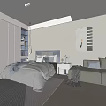 Modern Kids Room Interior With Blue Accents Bed Sofa Soft Rug And Pendant Light