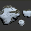 Wood Stone Landscape Decorative Pieces With Snow Covered Surface And Natural Texture