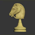 Elegant Golden Horse Chess Piece Decorative Furniture Ornament With Classic Design