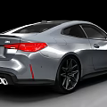 Silver BMW M4 Two Door Coupe With Sleek Front Grille Design And Alloy Wheels