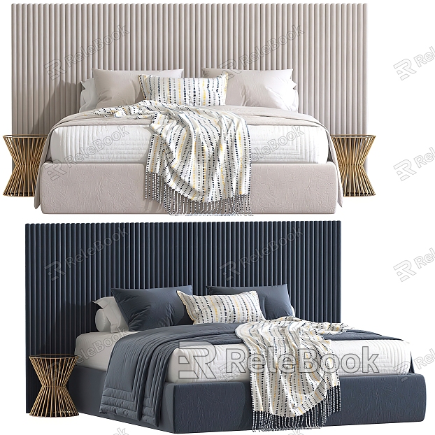 Double Bed Fabric Double Bed RH model