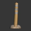 Traffic Safety Barrier With Yellow Reflective Posts And White Rubber Body