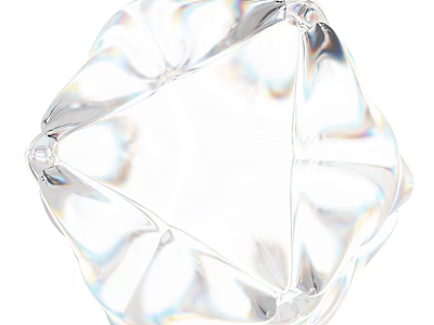 Clear Crystal Polygonal Cut Decorative Ornament Set With Reflective Light Effects 3d model