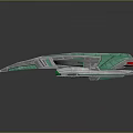 Futuristic Cosmic Spaceship With Aerodynamic Silver Green Transparent Design For Interstellar Exploration