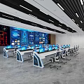 Modern Monitoring Room With Control Desks And Digital Screens