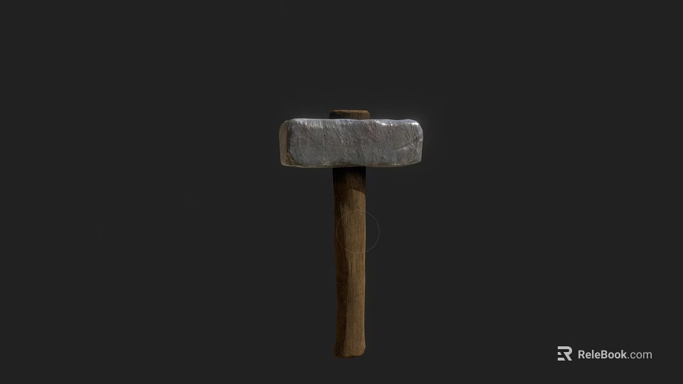 Sturdy Hardware Tool Hammer with Metal Head and Wooden Handle for Professional Use 3d model 