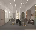 Modern Beauty Salon Interior With Styling Chair Round Mirror And Soft Lighting