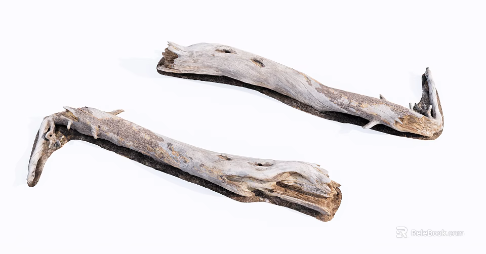 Natural Wood Pieces With Stone Like Texture For Home Decoration 3d model 