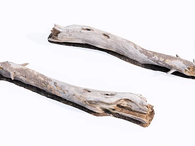 Natural Wood Pieces With Stone Like Texture For Home Decoration 3d model