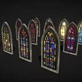 Vibrant Gothic Stained Glass Windows With Intricate Patterns And Colorful Designs