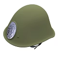 Classic Green Helmet With Two Rivets Curved Brim And Black Strap Design