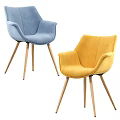 Stylish Modern Accent Chair In Multiple Colors With Velvet Upholstery And Wooden Legs