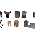 Modern Stylish Stools With Various Designs Wooden Metal And Leather Materials