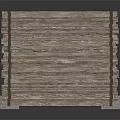 Sturdy Wooden Ramp Bridge Structure With Metal Support Frame And Concrete Bases