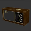 Vintage Retro Wooden Speaker With Brand Logo And Control Panel Knobs