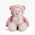 Pink Plush Teddy Bear With White Belly And Sparkly Bow Decoration