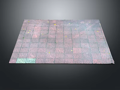 Vibrant Grid Pattern Rug Featuring Colorful Squares And Contemporary Design 3d model