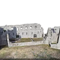 Ancient Building Ruins With Stone Walls Arched Windows And Grassland Surroundings