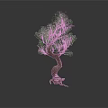 Decorative Garden Tree With Twisted Trunk Green Leaves And Root Base