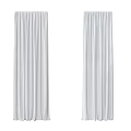 White Curtains with Soft Pleats and Long Design for Living Room Windows