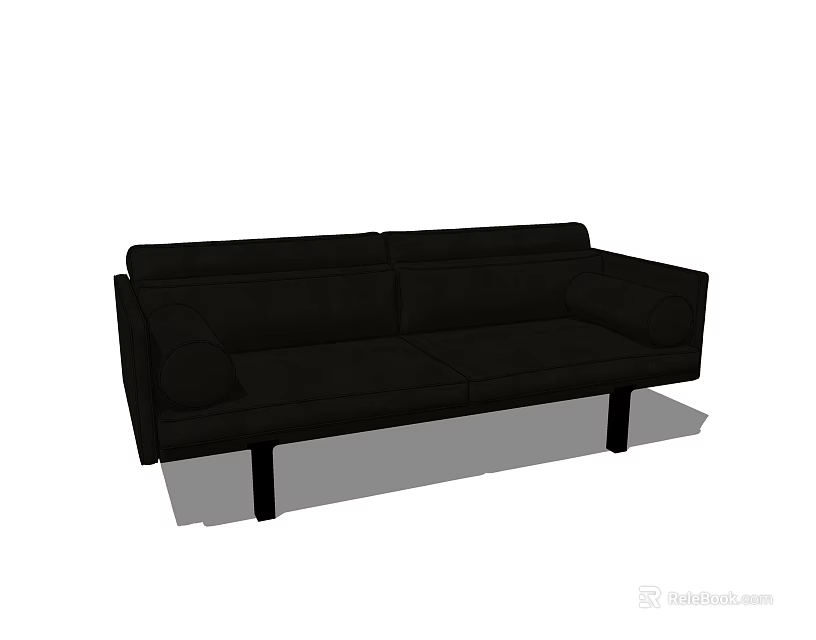 Modern Black Sectional Sofa With Sleek Design And Comfortable Seating 3d model