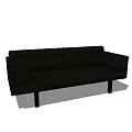 Modern Black Sectional Sofa With Sleek Design And Comfortable Seating 3d model