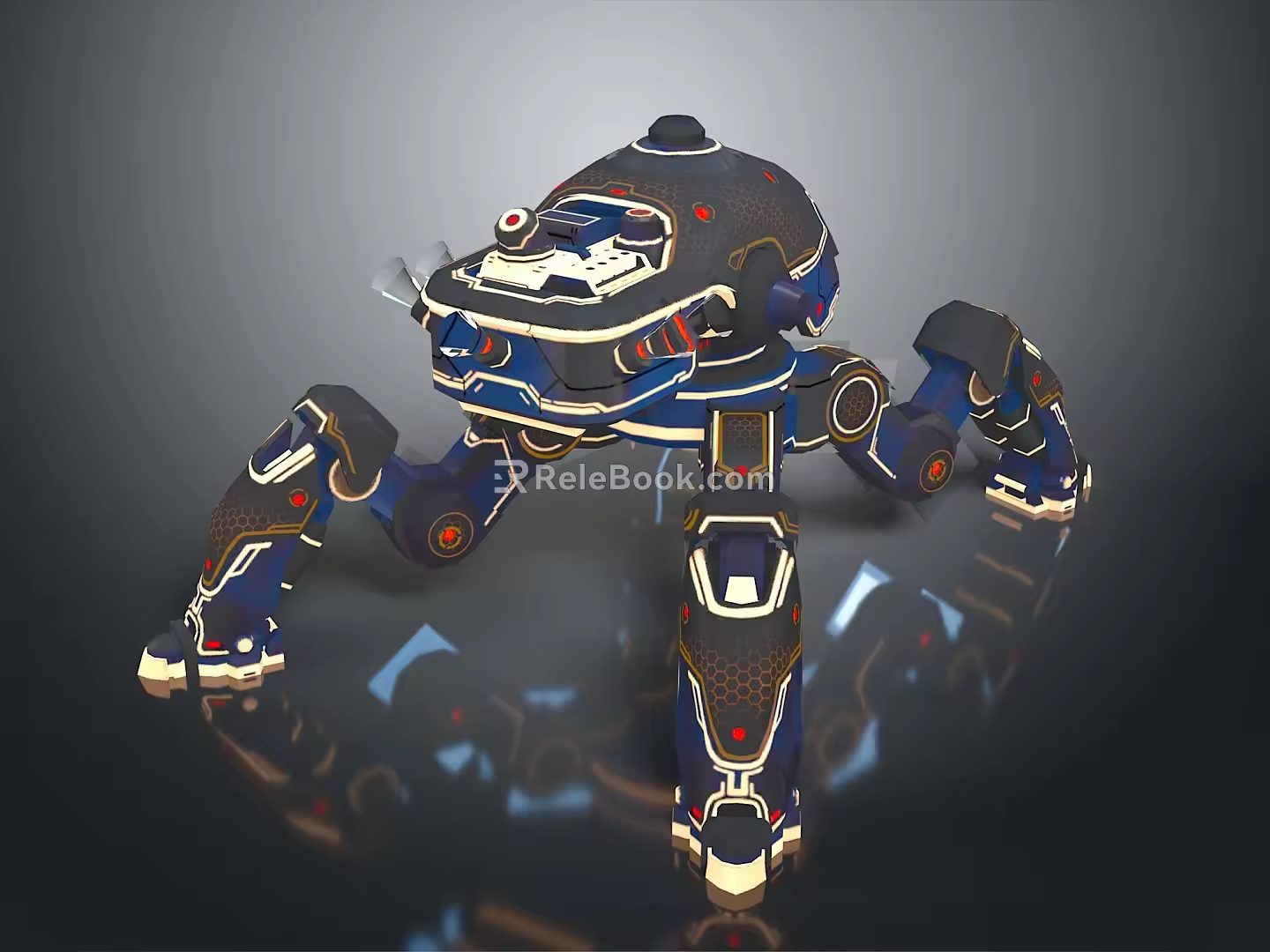 Robot Spider Robot Mecha Spider Science Fiction Spider Mechanical Spider Battery Spider Tower Defense 3d model