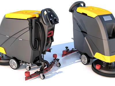 Industrial Floor Scrubbers For Daily Cleaning Use 3d model