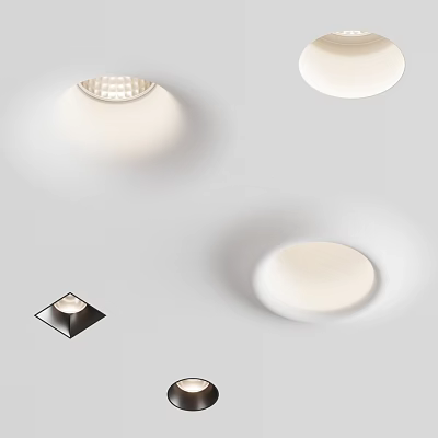 Modern Recessed Downlights And Spotlights For Home Ceiling Lighting Design 3d model